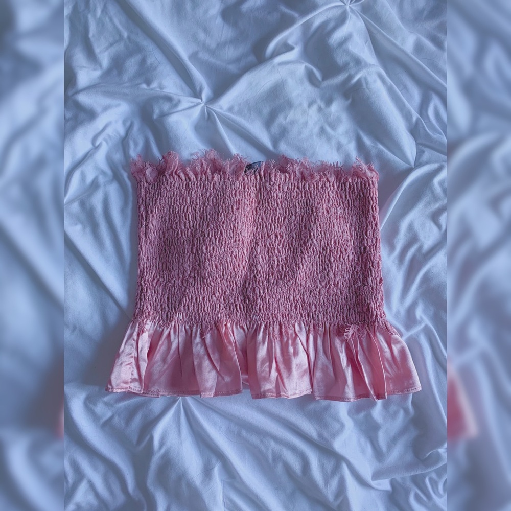 HONEY PINK RIBBON TUBE TOP